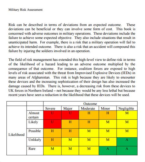 Sample Risk Assessment Template - 11+ Free Documents in PDF, Word