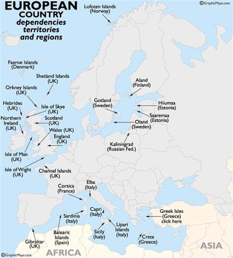 Europe Continent Countries Dependencies Territories and Regions Map by World Atlas