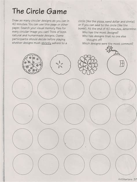 No Corner Suns: Free art sub lesson: The Circle Game! Adapted from Ande Cook's Art Starters