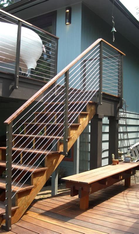 Apex Railing Solutions: Exterior Cable Railing Photos | Outdoor stair railing, Staircase outdoor ...