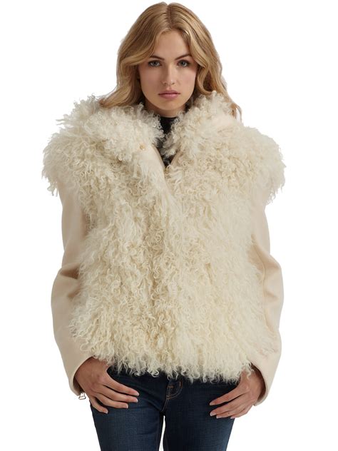 Lyst - Cacharel Sheep Fur Jacket in Natural