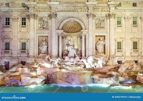 Famous Trevi Fountain at Night in Rome, Italy Stock Photo - Image of piazza, house: 290279418