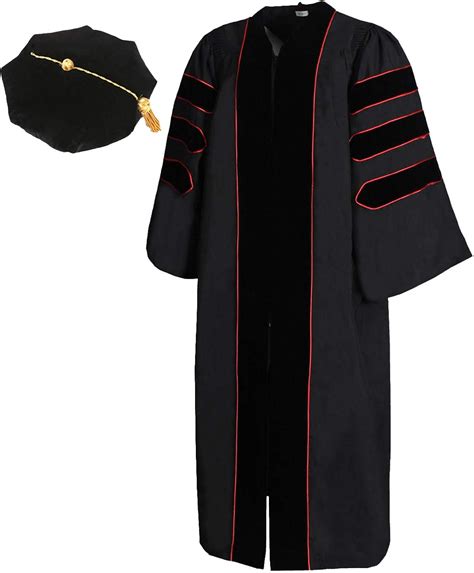 Amazon.com: Cap and Gown Direct Unisex Deluxe Doctoral Graduation Gown with Red Piping and 8 ...