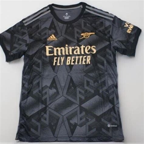 Arsenal Away Black/Gold Soccer Jersey 2023/2024 - no... - Depop