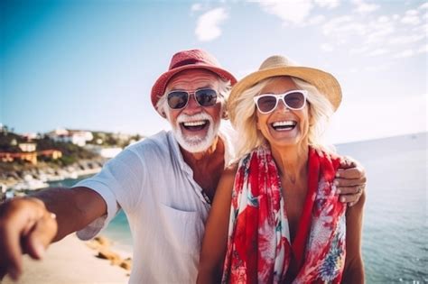 Premium AI Image | A happy seniors couple in traveling