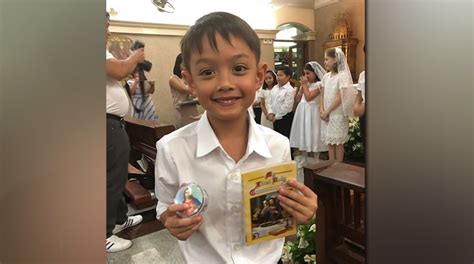 LOOK: Lucho Agoncillo is so cute during his first Holy Communion | PUSH ...