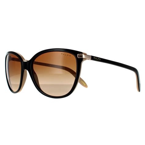 Ralph by Ralph Lauren Cat Eye Womens Shiny Black On Nude Brown Gradient ...