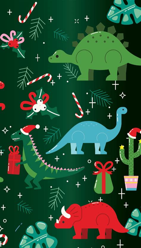 Holiday Dinos, cute, dinosaurs, holiday, merry christmas, xmas, HD ...