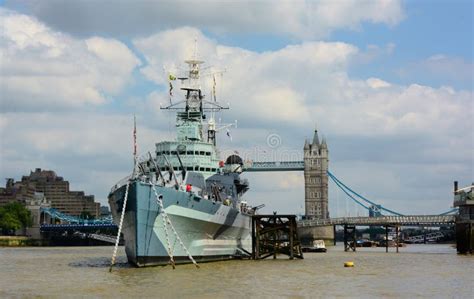 HMS Belfast Floating Museum Editorial Stock Image - Image of light, guns: 44713404