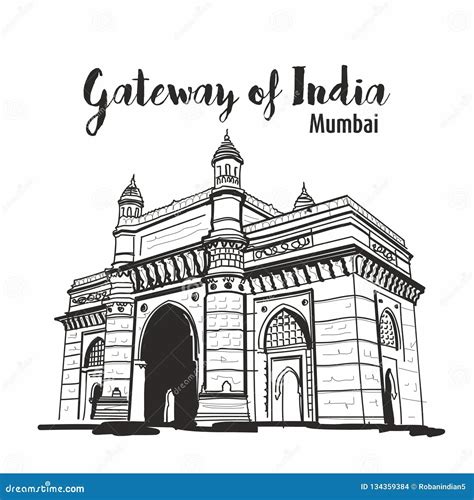 Drawing Sketch Gateway Of India - Download Free Mock-up