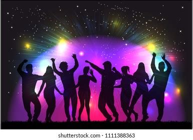 Dancing Children Silhouettes People Conceptual Stock Vector (Royalty ...