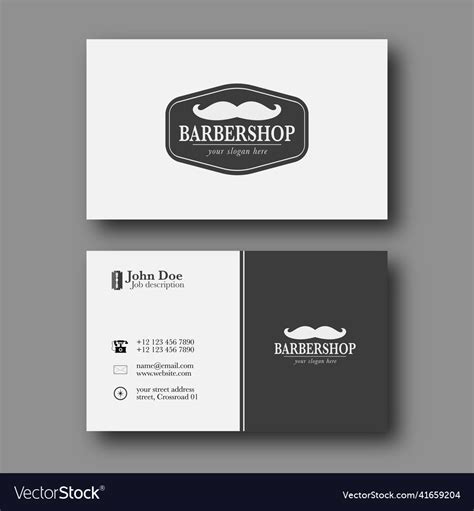 Barber shop business card template Royalty Free Vector Image