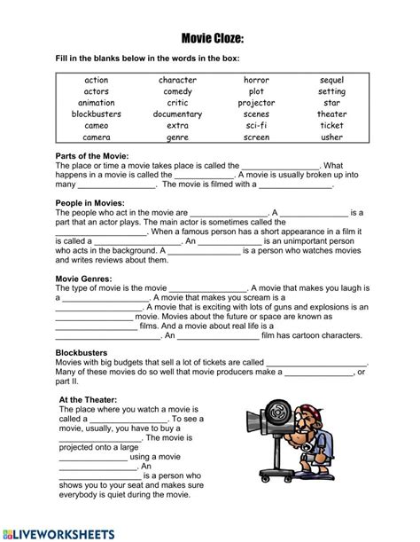 Films - movies interactive and downloadable worksheet. You can do the ...