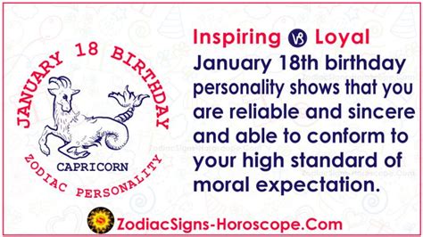 January 18 Zodiac (Capricorn) Horoscope Birthday Personality and Lucky Things