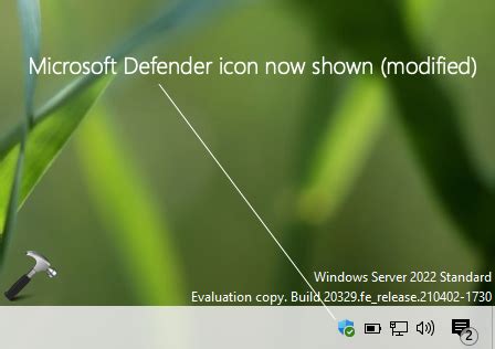 Show Microsoft Defender taskbar icon on Windows Server