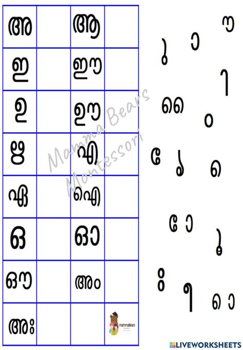 Malayalam Chinnamm Practice worksheet | Practices worksheets, Exam study tips, 2nd grade worksheets