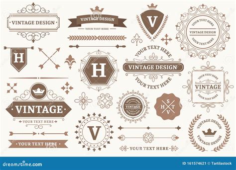 Vintage Sign Borders. Elegant Frame, Luxurious Old Design And Antique ...