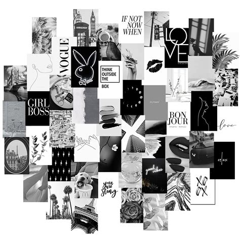 Buy Black and White pictures for wall decor - 50 Set 4''x6'' Prints ...