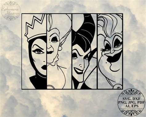 Disney Villains Svg Bad Girls Svg Evil Queen Svg Maleficent | Etsy