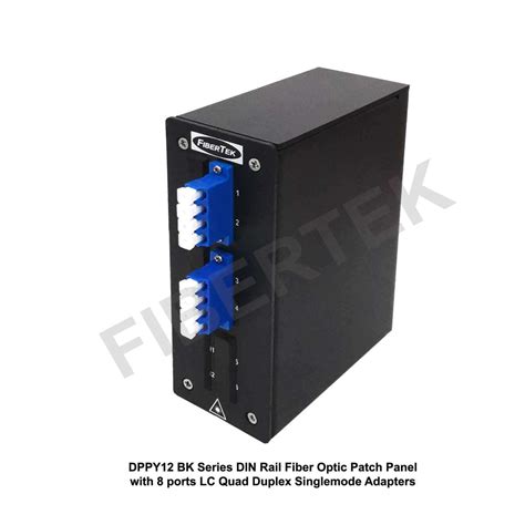 DIN Rail Fiber Optic Patch Panel with LC Quad Duplex DPPY12 BK Series ...