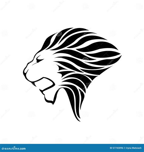 Lion Head Silhouette Stock Vector - Image: 57743096