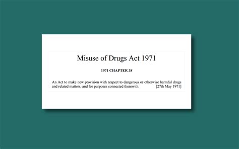 Misuse of Drugs Act 1971 | Cannabis Trades Association