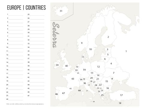 Printable Europe countries map quiz (pdf) | Europe map printable, Map ...