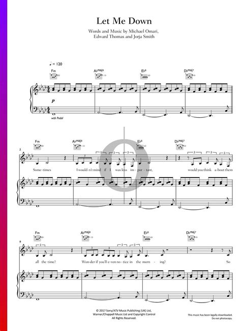 Let Me Down (Stormzy, Jorja Smith) Piano Sheet Music - OKTAV