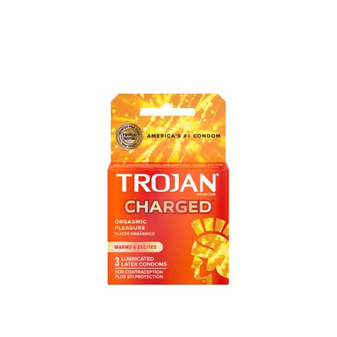 Trojan™ Charged™ Condoms | Ribbed Condom with Intense Lube | Trojan™