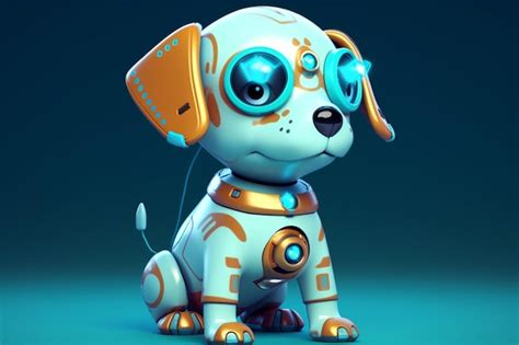 Premium AI Image | Cute robot dog illustration