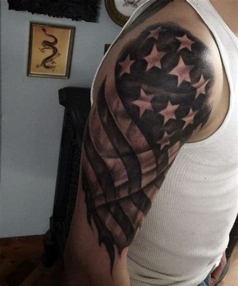 Top 60 Best American Flag Tattoos For Men - USA Designs