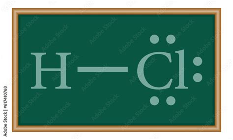 Lewis electron dot structure for a molecule of hydrogen chloride. HCl ...