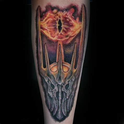 30 Eye Of Sauron Tattoo Designs For Men - Lord Of The Rings Ideas