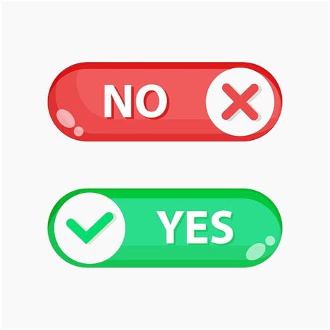 Premium Vector | Yes green checkmark and no red cross switch button