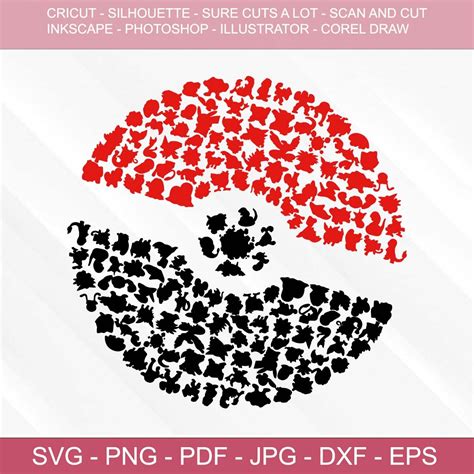 Pokeball Vector Clipart Silhouette Cricut Dxf Ai Svg, 58% OFF