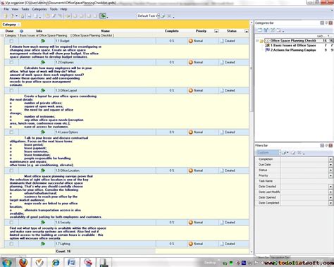 Office Space Planning Checklist - To Do List, Organizer, Checklist, PIM, Time and Task ...