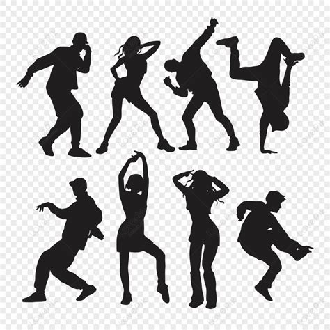 Black Dance Moves Silhouette Group Picture,black Pictures,moving Picture PNG White Transparent ...