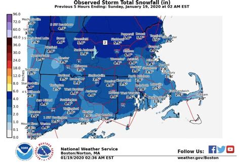 How much snow did we get? Here are the updated snowfall totals for Massachusetts for Jan. 18-19 ...