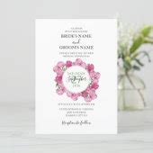 Elegant Pink Peonies Wedding Invitations | Zazzle