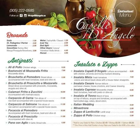 Capelli D'Angelo Menu, Menu for Capelli D'Angelo, Kendall/Pinecrest, Miami - Urbanspoon/Zomato