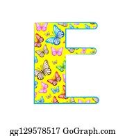 1 Letter E Logo Design Made From Icon Butterfly Clip Art | Royalty Free - GoGraph
