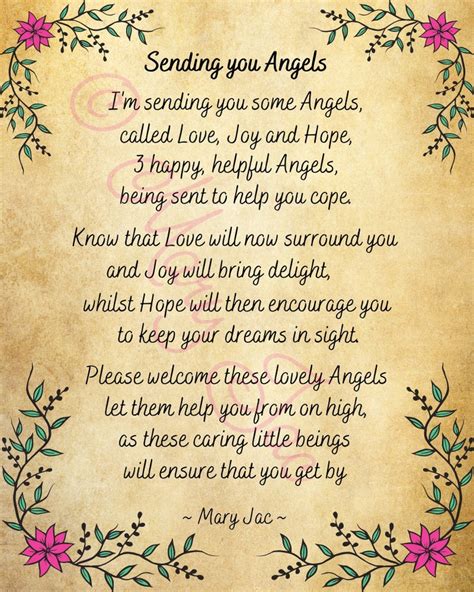 Sending You Angels Love, Joy and Hope Angel Poem Comforting Poem ...