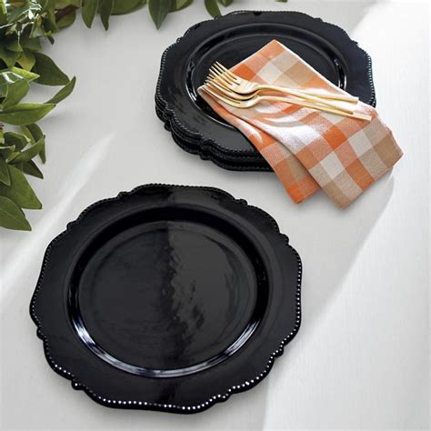 Black Dinner Plates, Set of Four | Grandin Road