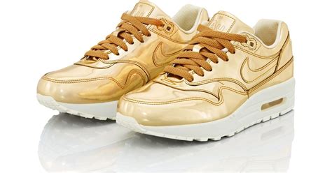 Nike Gold Air Max 1 Trainers in Metallic for Men - Lyst