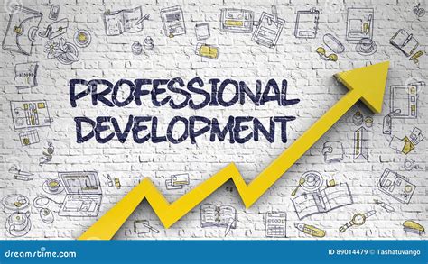 Professional Development Drawn on White Brickwall. 3d. Stock Illustration - Illustration of ...