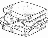 Sandwich coloring Page  ColouringPages sketch template