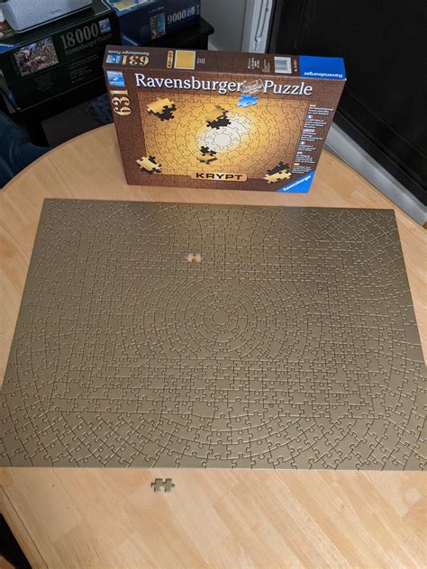 Finished the Gold Ravensburger Krypt puzzle, only one left is the black one now : r/Jigsawpuzzles