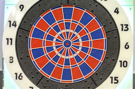 Dartboard, close up. Dart game. Target. Throwing darts. Target for darts game with score points ...