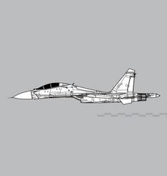 Sukhoi su-27 flanker Royalty Free Vector Image