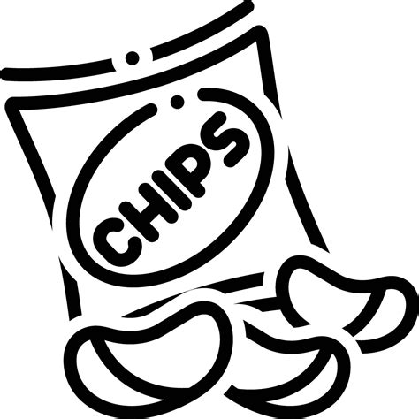 Line icon for potato chips 2141993 Vector Art at Vecteezy